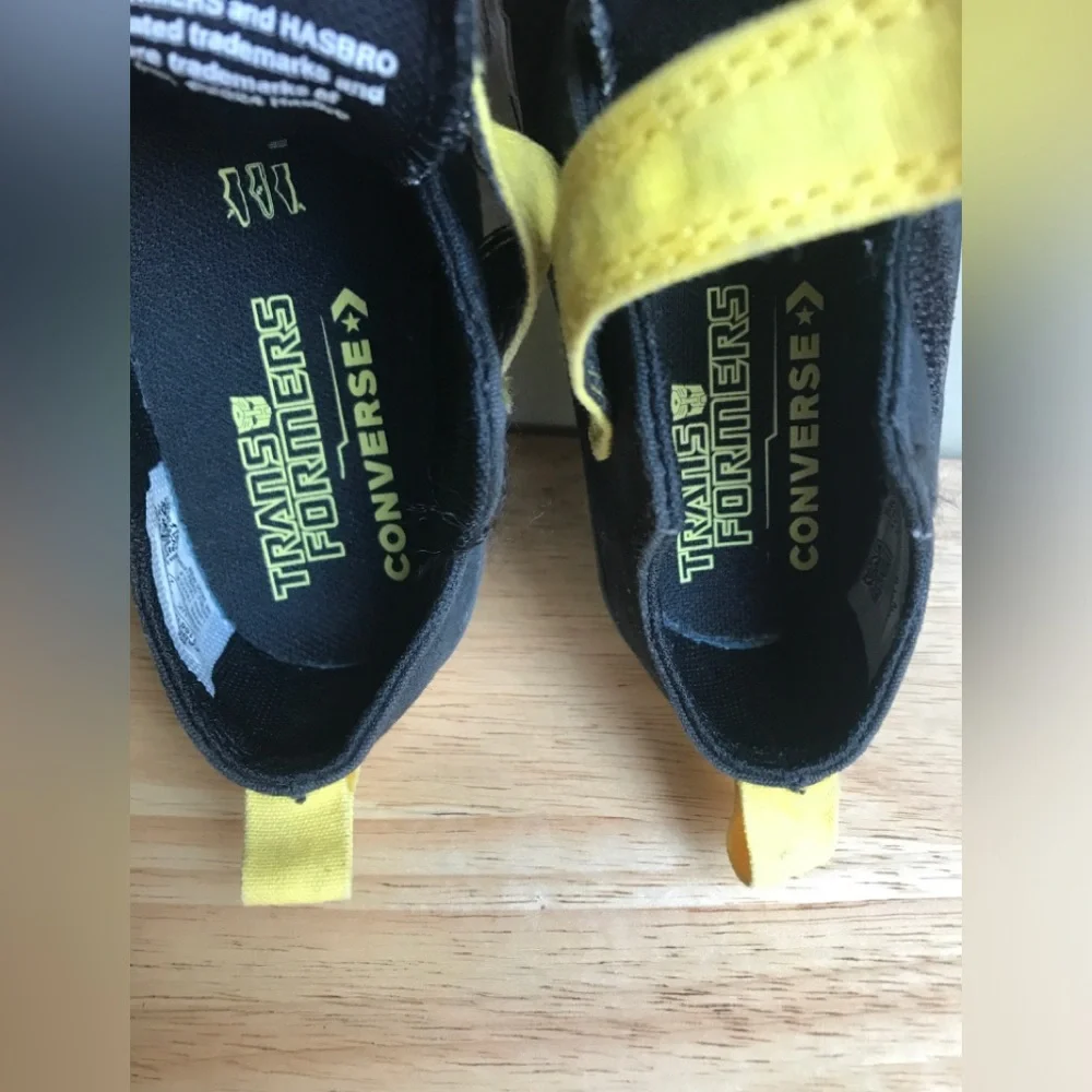 Transformers X Converse Black Yellow Velcro Sneakers Size: US Toddler 5 EUR 21